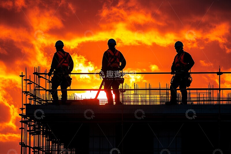 高清大图下载【趣麦麦图】工人顶部施工图