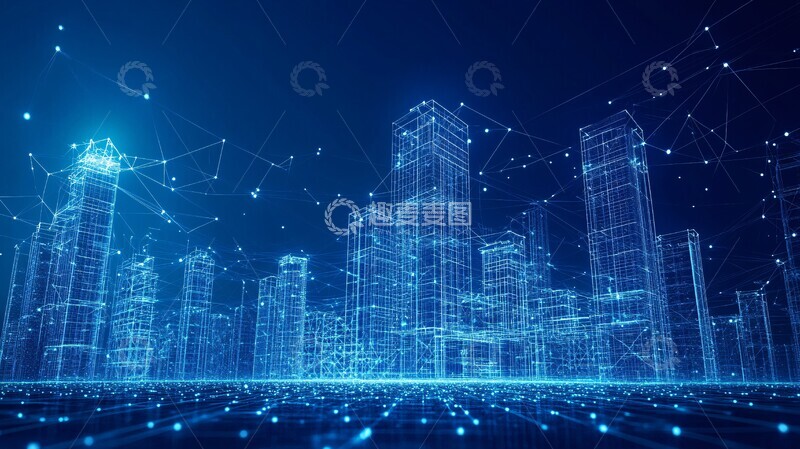 高清大图下载【趣麦麦图】建筑数据连接