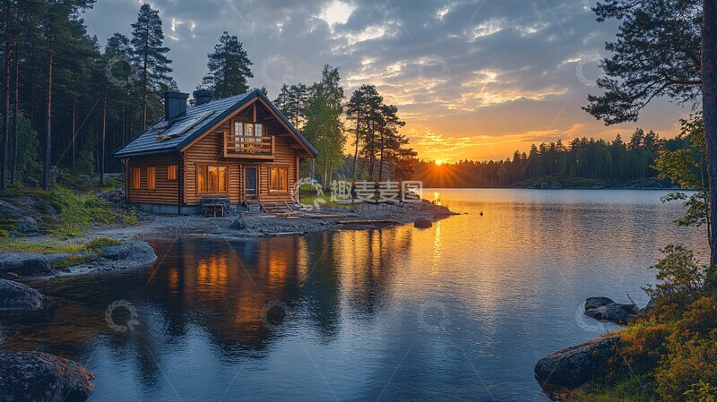 高清大图下载【趣麦麦图】夏日建房背景图