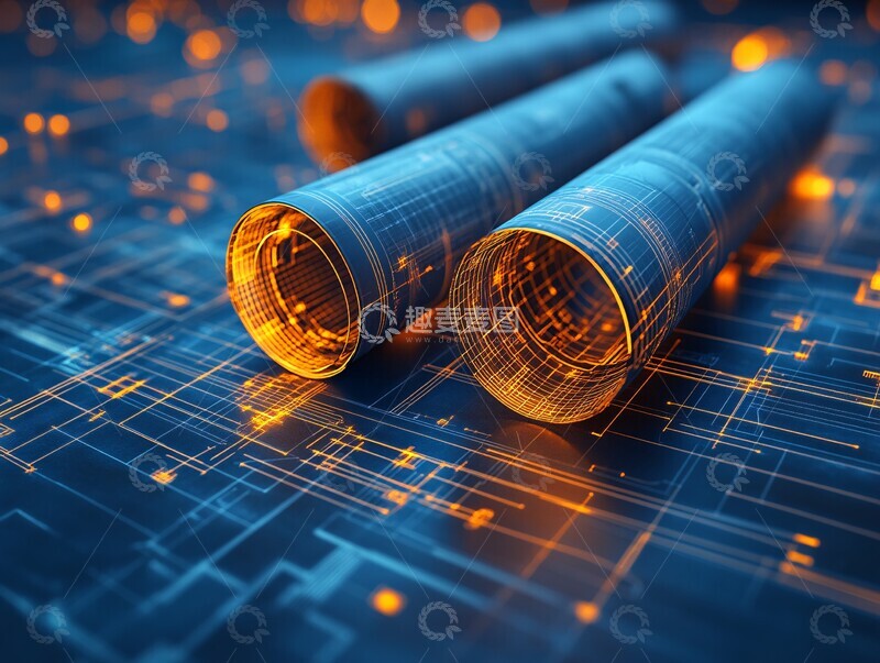 高清大图下载【趣麦麦图】建筑研发蓝图设计2