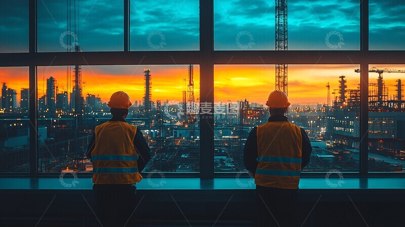 高清大图下载【趣麦麦图】工人建造办公室