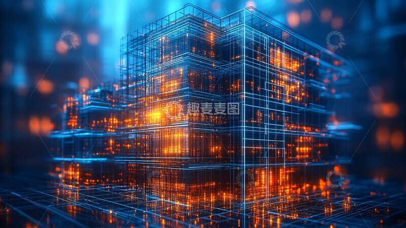 高清大图下载【趣麦麦图】金属框架蓝底