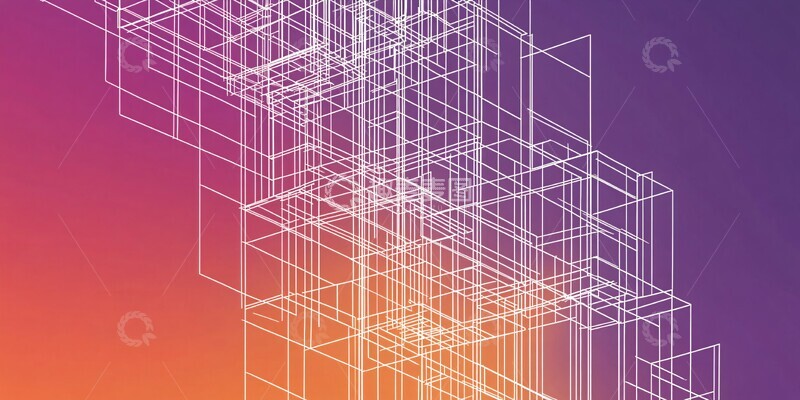 高清大图下载【趣麦麦图】紫色橙色脚手架1