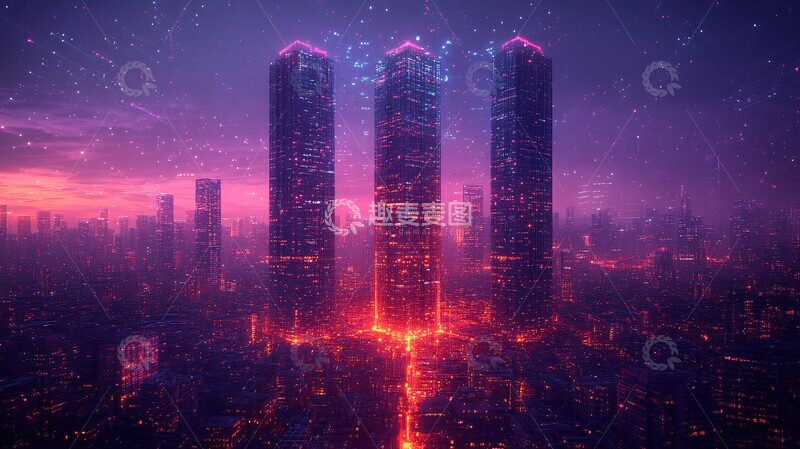 高清大图下载【趣麦麦图】未来城市信息展示1