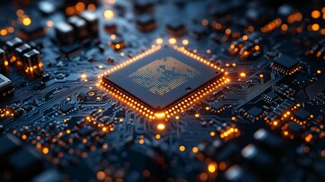 芯片电路蓝背景