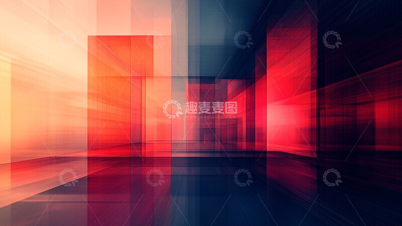 高清大图下载【趣麦麦图】红蓝建筑设计图1