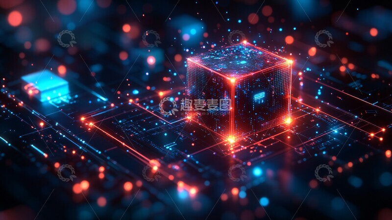 高清大图下载【趣麦麦图】几何形状与数据云端