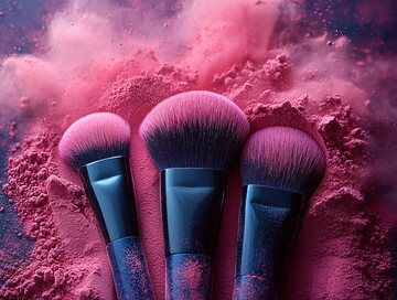 粉末中的化妆刷1