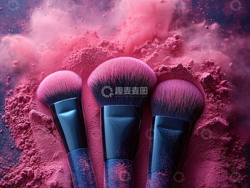 高清大图下载【趣麦麦图】粉末中的化妆刷1