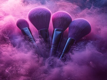 紫色化妆刷排列1