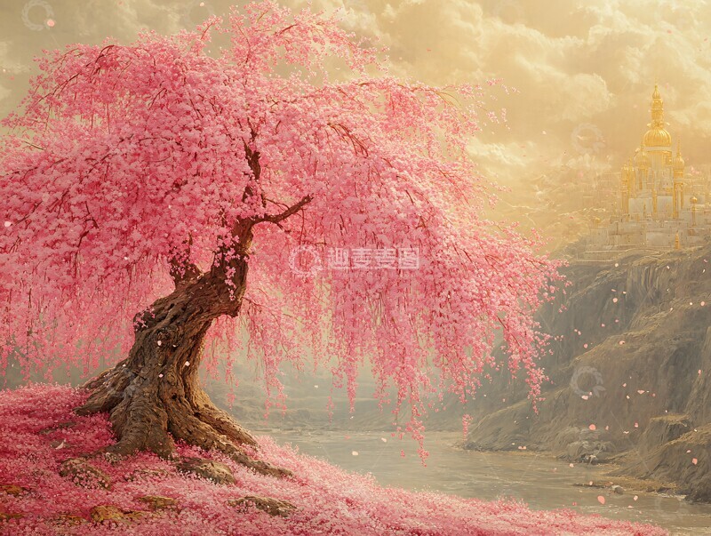 高清大图下载【趣麦麦图】樱花树盛开樱花盛开花朵1