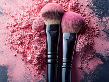 粉末中的化妆刷
