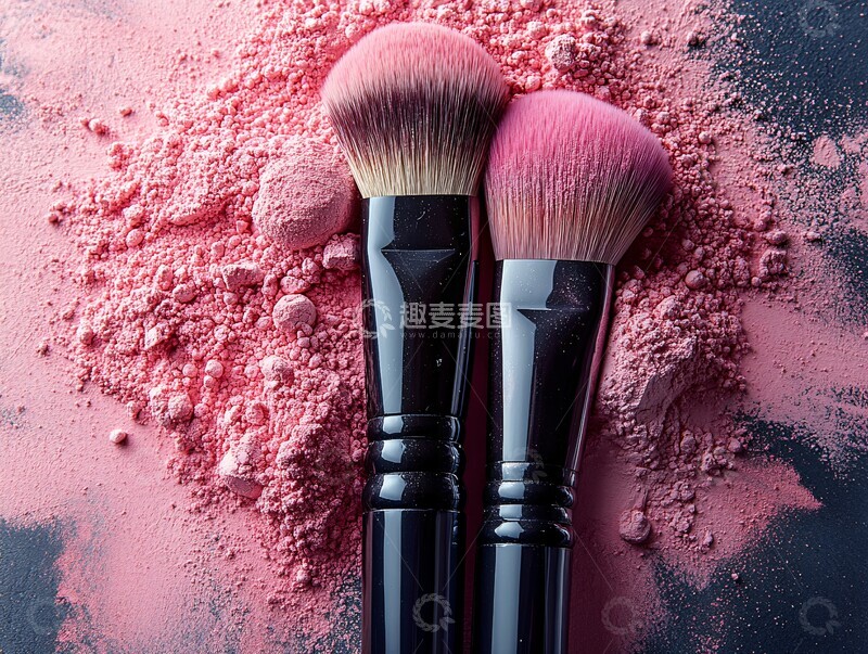高清大图下载【趣麦麦图】粉末中的化妆刷