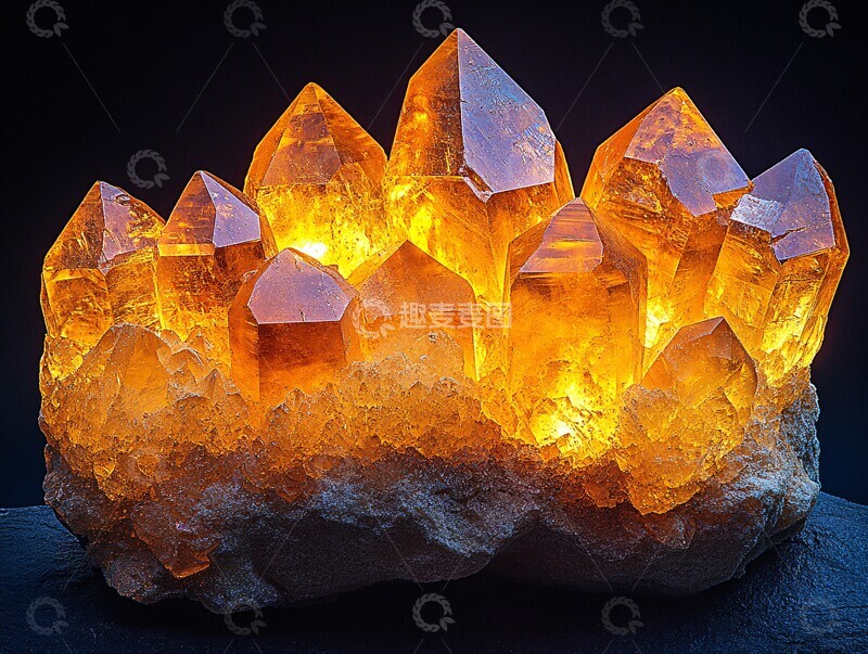 高清大图下载【趣麦麦图】金透石英晶体群