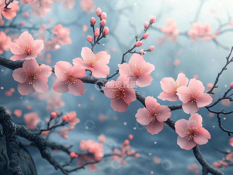 高清大图下载【趣麦麦图】樱花迎新樱花新年庆典