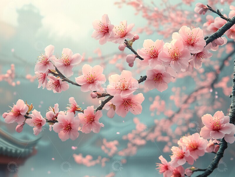 高清大图下载【趣麦麦图】樱花迎新樱花新年庆典1