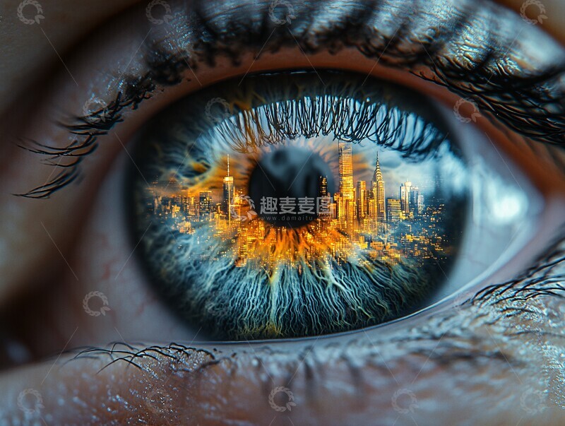高清大图下载【趣麦麦图】眼瞳中的城市