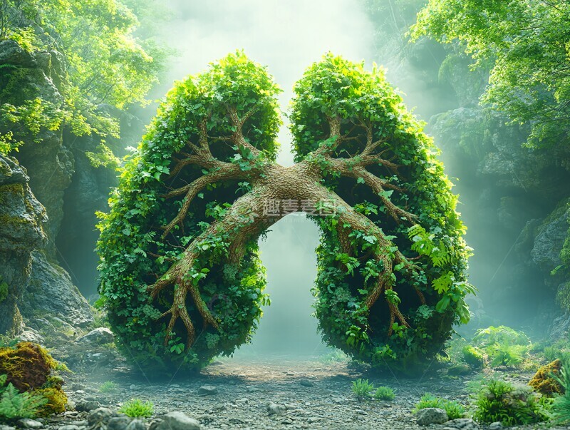 高清大图下载【趣麦麦图】肺形森林生命1