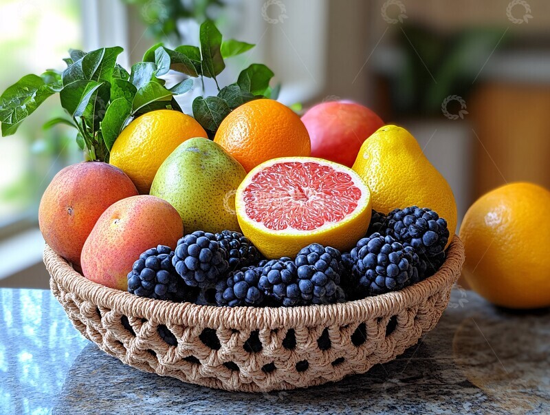 高清大图下载【趣麦麦图】手工编织水果篮