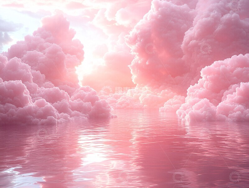 高清大图下载【趣麦麦图】-粉色云朵平台2