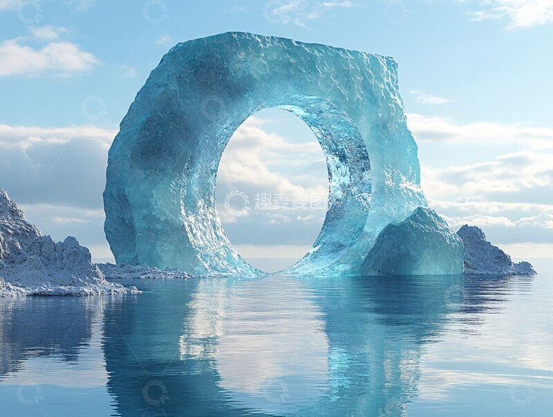 高清大图下载【趣麦麦图】圆环与冰蓝景观2