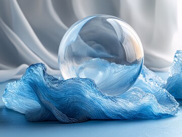 透明球与波浪