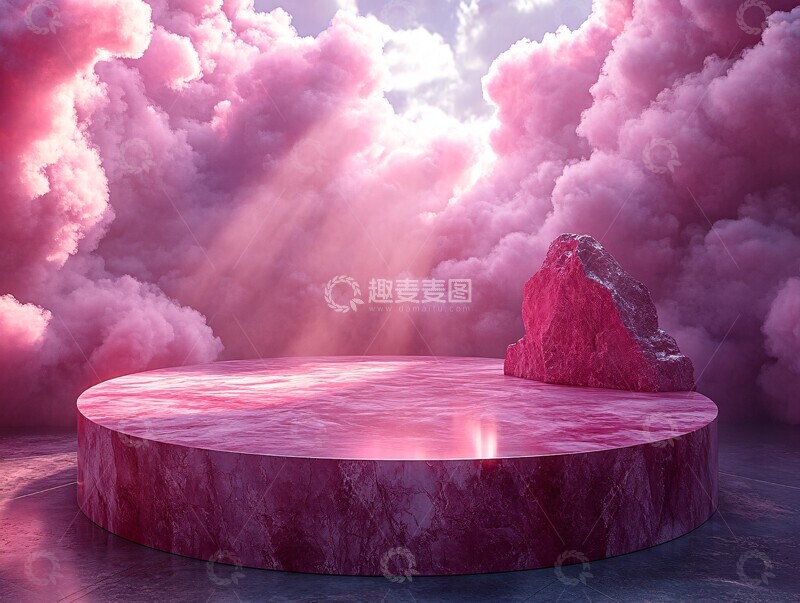 高清大图下载【趣麦麦图】-粉色云朵平台1