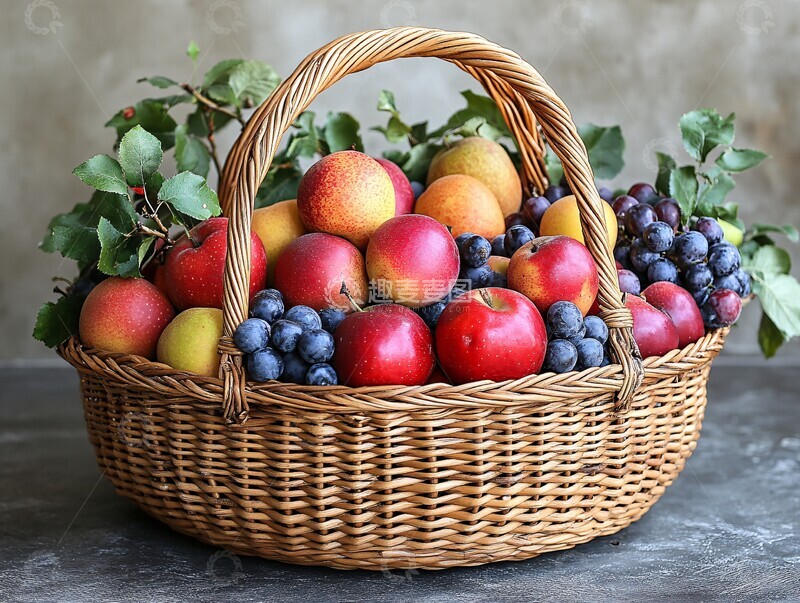 高清大图下载【趣麦麦图】手工编织果篮