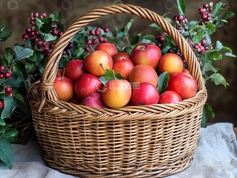 高清大图下载【趣麦麦图】手工编织果篮2