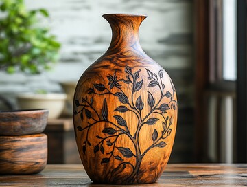 木瓶橄榄枝雕刻2
