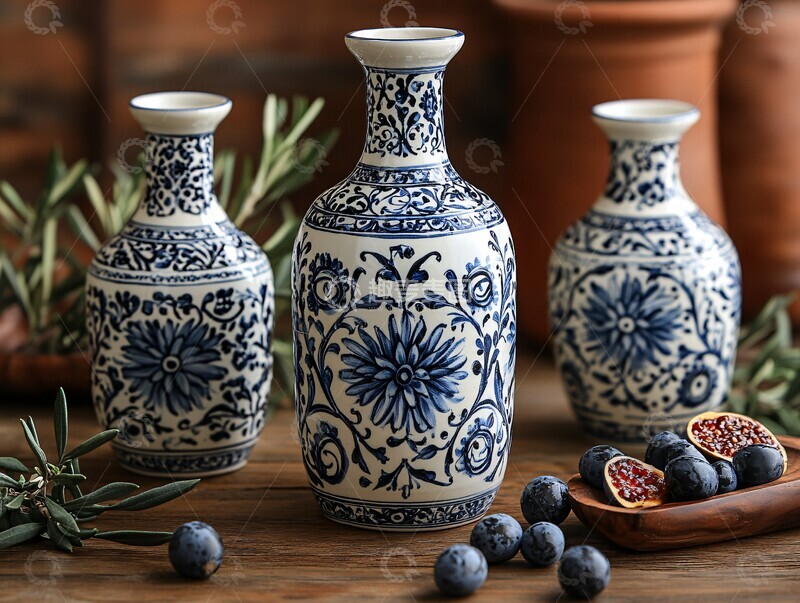 高清大图下载【趣麦麦图】橄榄油陶瓷瓶2