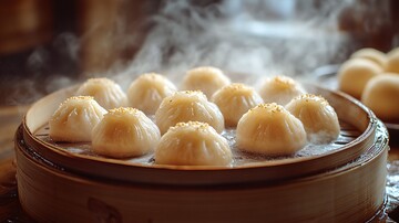 蒸包特写阳光照1