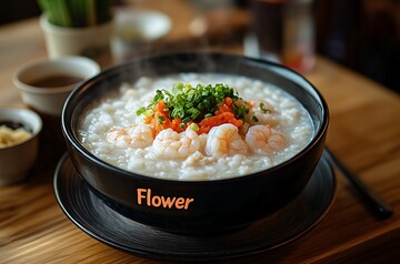 蟹肉虾仁花粥