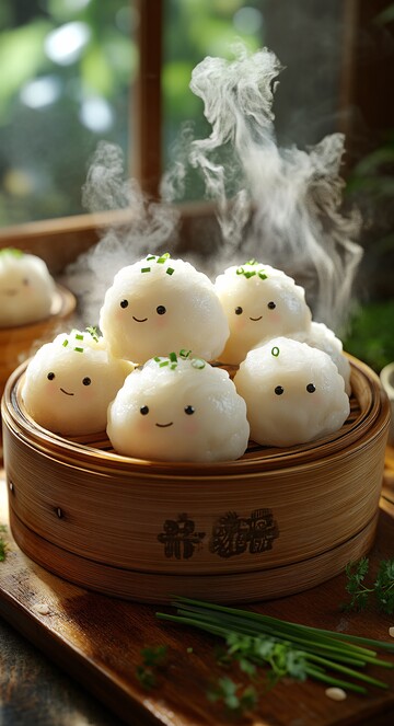 竹篮蒸饺阳光窗景1