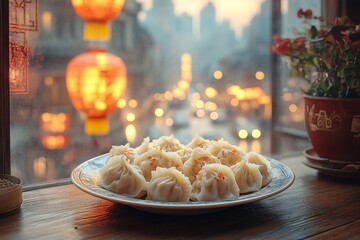 木桌上的饺子2