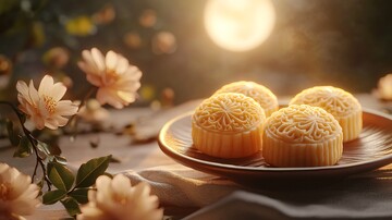 月饼桌面月光摄影