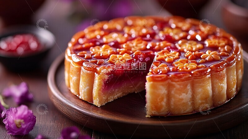 高清大图下载【趣麦麦图】紫月团圆饼紫月团圆光泽1