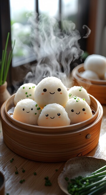 竹篮蒸饺阳光窗景