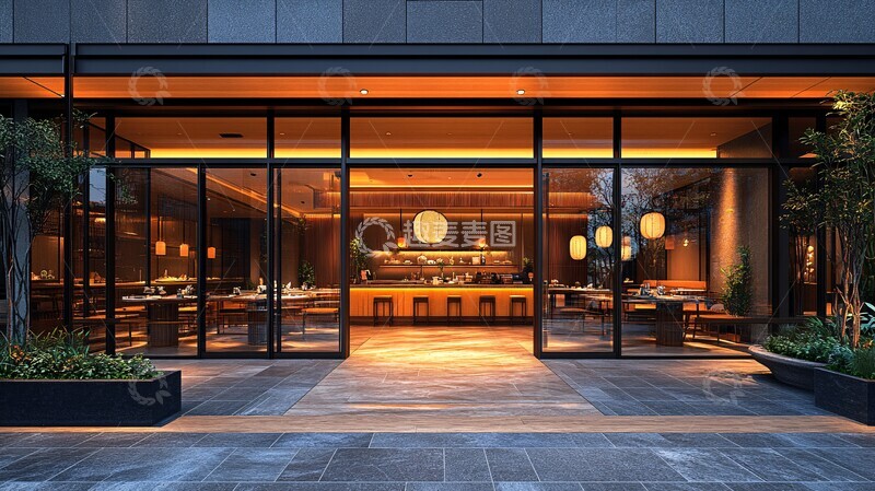 高清大图下载【趣麦麦图】餐厅玻璃门窗设计