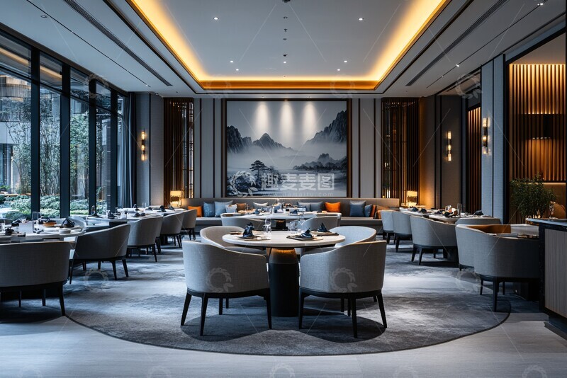 高清大图下载【趣麦麦图】-圆形餐桌布置2