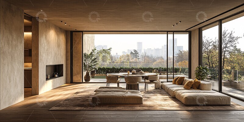 高清大图下载【趣麦麦图】长空间餐厅设计1