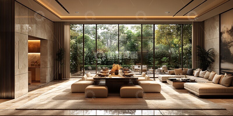 高清大图下载【趣麦麦图】-长空间餐厅设计2