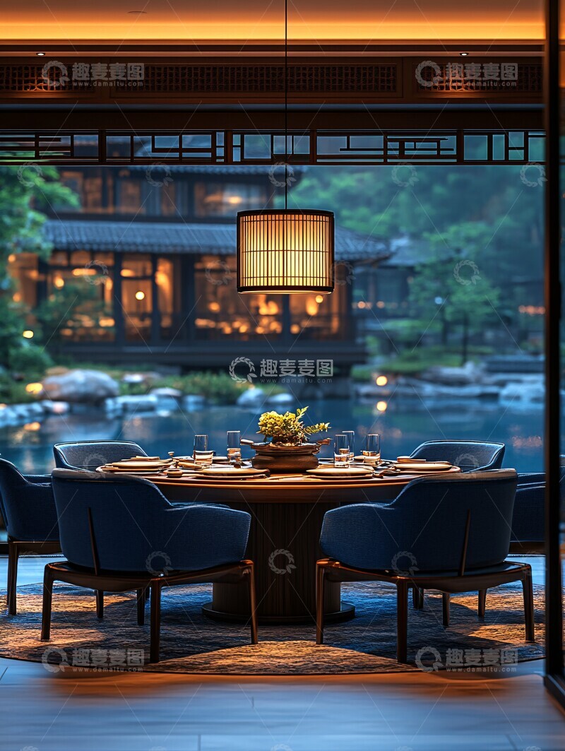 高清大图下载【趣麦麦图】圆桌宴会厅圆桌宴会厅吊灯