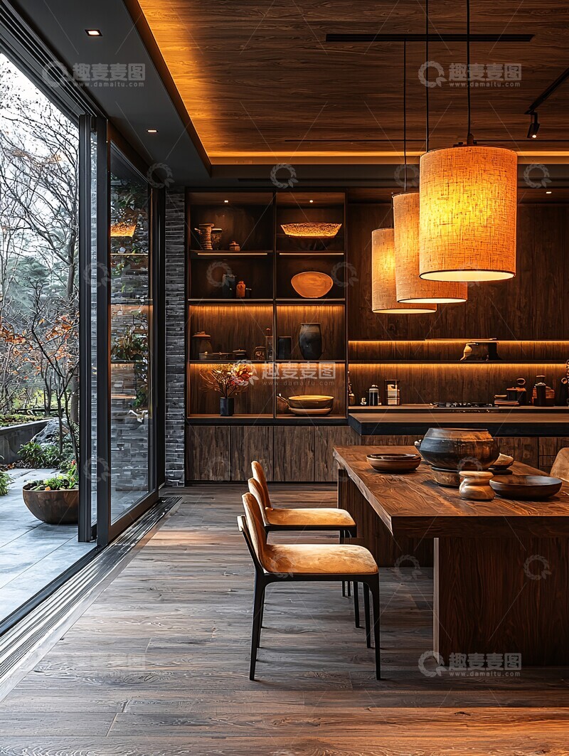 高清大图下载【趣麦麦图】中式简约餐厅1