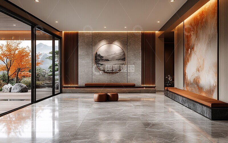 高清大图下载【趣麦麦图】中式现代墙面装饰