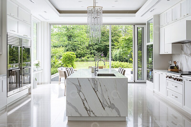 高清大图下载【趣麦麦图】玻璃墙开放式厨房