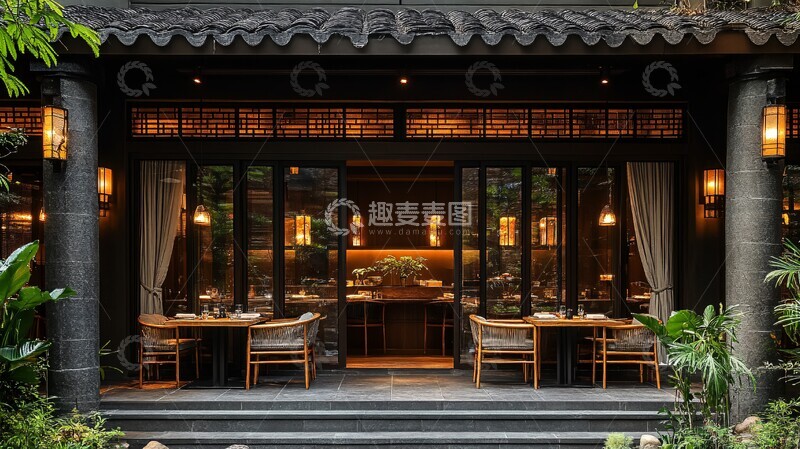 高清大图下载【趣麦麦图】古宅餐厅布置2