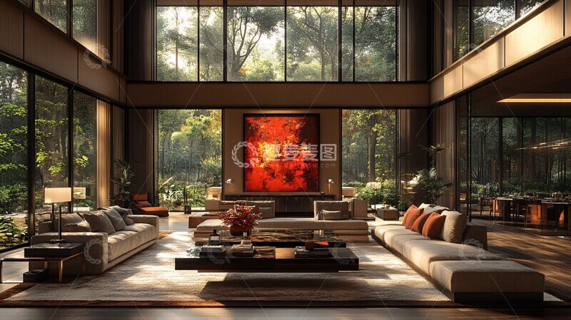 高清大图下载【趣麦麦图】现代艺术客厅1