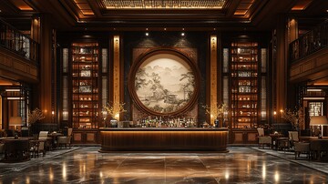 唐风图案纱帘酒柜1