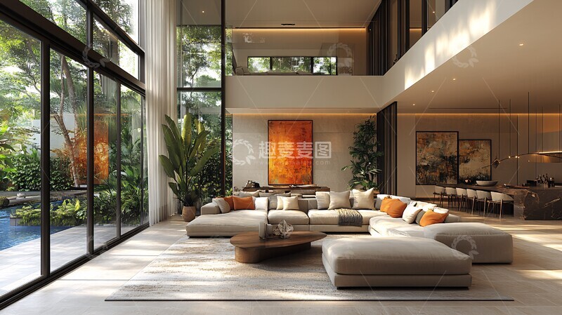 高清大图下载【趣麦麦图】现代艺术客厅